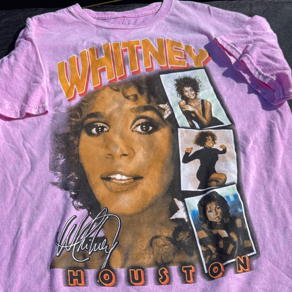 Whitney Houston Graphic Crewneck Tee - Pink